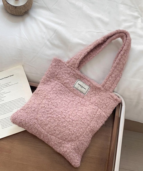 Miniministore(ミニミニストア)の「ボアトートバッグ ミニ 無地 軽量 秋冬(トートバッグ・レディース・アイボリー/ロイヤルブルー/ミント/ピンク/キャメル/モスグリーン/ダークブラウン・FREE)」の20枚目の写真