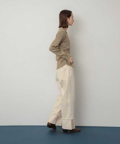 SENSE OF PLACE by URBAN RESEARCH（センスオブプレイスバイアーバンリサーチ）の「ハイショクステッチデニム（デニムパンツ・レディース・ブラック/アイボリー/ワンウォッシュ・SMALL/MEDIUM）」の7枚目の写真