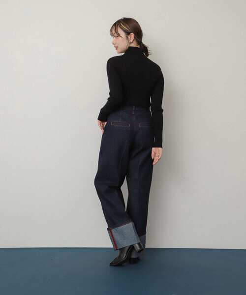 SENSE OF PLACE by URBAN RESEARCH（センスオブプレイスバイアーバンリサーチ）の「ハイショクステッチデニム（デニムパンツ・レディース・ブラック/アイボリー/ワンウォッシュ・SMALL/MEDIUM）」の15枚目の写真