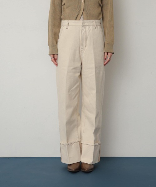 SENSE OF PLACE by URBAN RESEARCH（センスオブプレイスバイアーバンリサーチ）の「ハイショクステッチデニム（デニムパンツ・レディース・ブラック/アイボリー/ワンウォッシュ・SMALL/MEDIUM）」の17枚目の写真