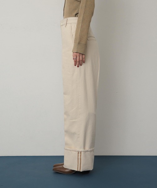 SENSE OF PLACE by URBAN RESEARCH（センスオブプレイスバイアーバンリサーチ）の「ハイショクステッチデニム（デニムパンツ・レディース・ブラック/アイボリー/ワンウォッシュ・SMALL/MEDIUM）」の18枚目の写真