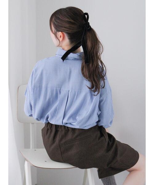 ehka sopo（エヘカソポ）の「無地/ストライプフレア袖オーバーシャツ（シャツ/ブラウス・レディース・ミント/ブルー/オフホワイト・F）」の7枚目の写真