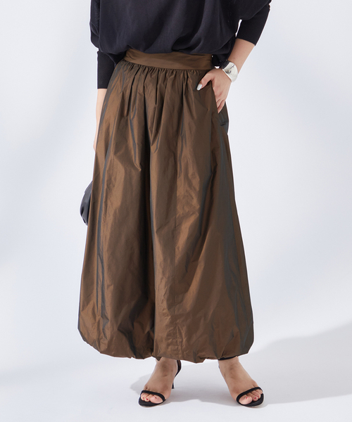 journal standard L'essage（ジャーナルスタンダードレサージュ）の「メモリータフタ バルーンスカート（スカート・レディース・ブラック/チョコ・36/38）」の14枚目の写真