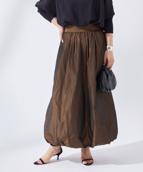 journal standard L'essage（ジャーナルスタンダードレサージュ）の「メモリータフタ バルーンスカート（スカート・レディース・ブラック/チョコ・36/38）」の18枚目の写真