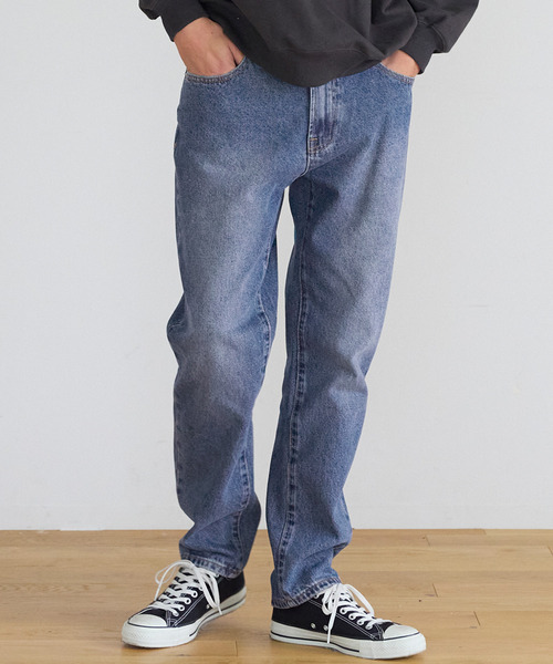 coca(coca)(コカ)の「スリムテーパードデニムパンツ(デニムパンツ・メンズ・ブルー/ライトグレー・XL/M/L)」の1枚目の写真