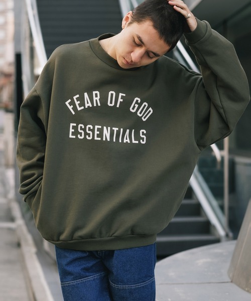 fear of god essentials カレッジロゴスウェット FEAR OF GOD - FEAR OF GOD ESSENTIALS ロゴスウェット