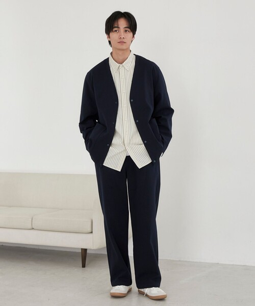 coen（コーエン）の「極楽ワイドパンツ（スラックス・メンズ・ネイビー/ブラック・L/M/S/XL）」の4枚目の写真