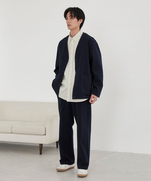 coen（コーエン）の「極楽ワイドパンツ（スラックス・メンズ・ネイビー/ブラック・L/M/S/XL）」の8枚目の写真