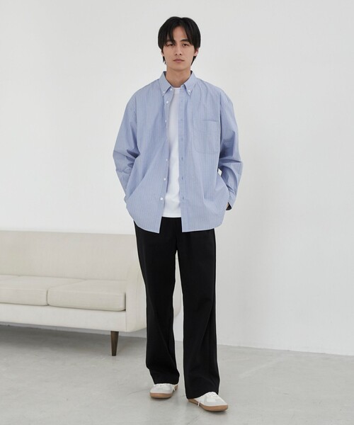 coen（コーエン）の「極楽ワイドパンツ（スラックス・メンズ・ネイビー/ブラック・L/M/S/XL）」の10枚目の写真