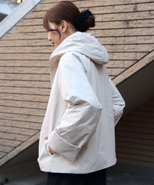 DANTON（ダントン）の「DANTON/ダントン　インサレーション　フーデットジャケット　HOODED JACKET INSULATION　DT-A0673 PNT（ナイロンジャケット・レディース・ネイビー/アイボリー/チャコールグレー/ベージュ/ダークブルー・38）」の12枚目の写真