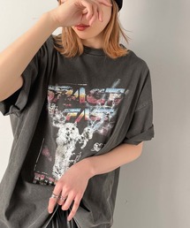 Java（ジャバ）の「《JaVa ジャバコラボ》トレンド感のある猫モチーフ。綿100％ヴィンテージライクピグメントキャットプリントビッグTシャツ（Tシャツ/カットソー）」