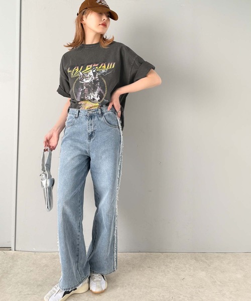 Java(ジャバ)の「《JaVa ジャバコラボ》トレンド感のある猫モチーフ。綿100%ヴィンテージライクピグメントキャットプリントビッグTシャツ(Tシャツ/カットソー・レディース・その他1/その他3/その他2・X-LARGE/LARGE/SMALL/MEDIUM)」の13枚目の写真