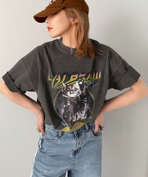 tシャツ ヴィンテージキャットTシャツ レディース メンズ セール】ヴィンテージキャットTシャツ（Tシャツ/カットソー