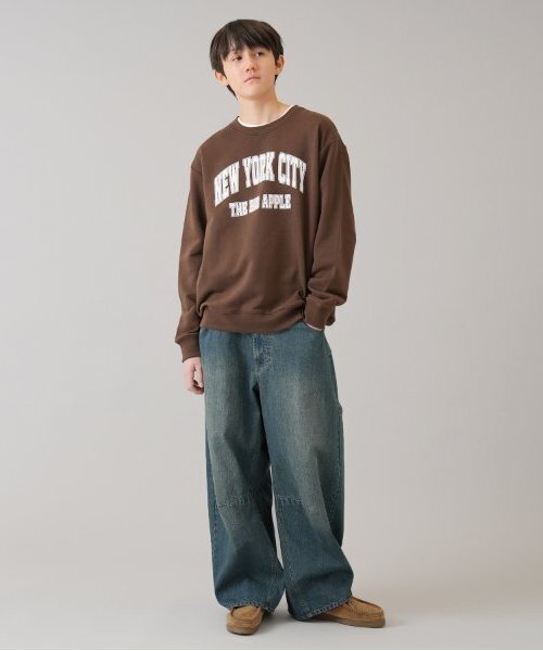 GLAZOS(グラソス)の「【大人向けサイズあり】デニム・ワイドカーブパンツ(デニムパンツ・キッズ・ブルー/インディゴブルー・LL/M/S/L)」の3枚目の写真