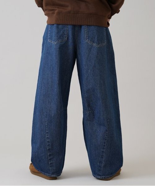 GLAZOS(グラソス)の「【大人向けサイズあり】デニム・ワイドカーブパンツ(デニムパンツ・キッズ・ブルー/インディゴブルー・LL/M/S/L)」の6枚目の写真