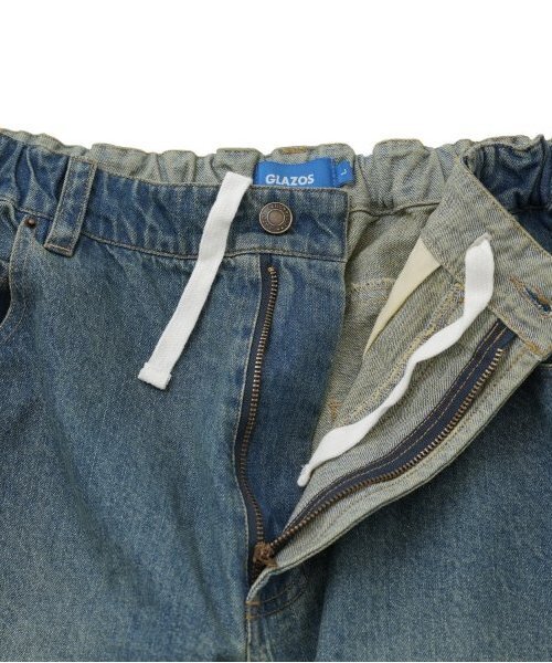 GLAZOS(グラソス)の「【大人向けサイズあり】デニム・ワイドカーブパンツ(デニムパンツ・キッズ・ブルー/インディゴブルー・LL/M/S/L)」の11枚目の写真