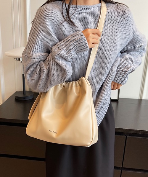 セール】blackdia ocean レザー巾着ショルダーバッグ（ショルダー