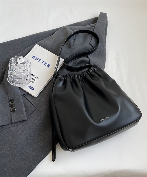 セール】blackdia ocean レザー巾着ショルダーバッグ