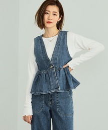 EDWIN（エドウィン）の「SOMETHING ペプラムデニムビスチェ（その他トップス）」