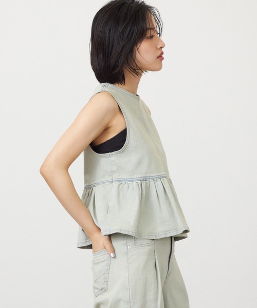 SOMETHING ペプラムデニムビスチェ（その他トップス）｜SOMETHING