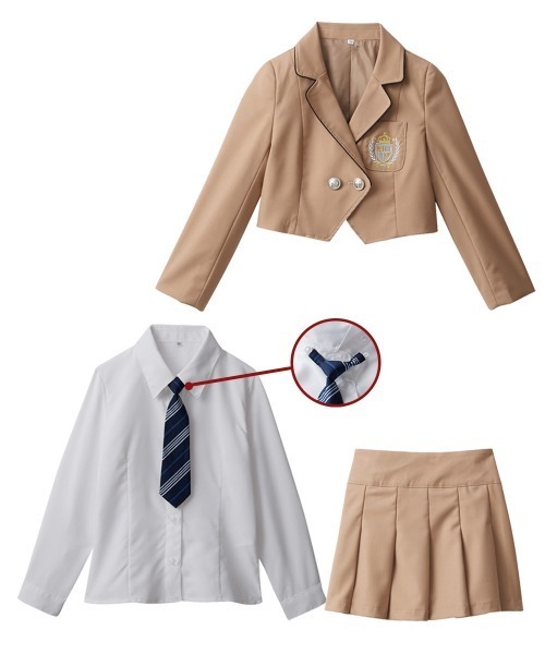 QUNTSTYLE（キュントスタイル）の「フォーマルスカートスーツ4点セット　(110～130cm)（スーツセット・キッズ・グレー/ベージュ・110/130/120）」の4枚目の写真