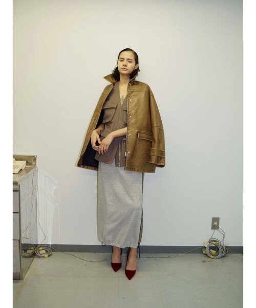 NOUNLESS(ナウンレス)の「【NOUNLESS/ナウンレス】SWEAT DOCKING LINE SKIRT(スカート・レディース・ブラック/グレー・2/1)」の12枚目の写真