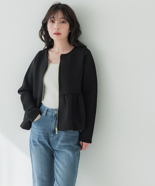 coca(coca)(コカ)の「【WEB限定セール】バウンススウェットバルーンヘムアウター(ブルゾン・レディース・ブラック/ライトグレー・L/M)」の12枚目の写真