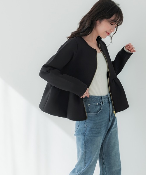 coca(coca)(コカ)の「【WEB限定セール】バウンススウェットバルーンヘムアウター(ブルゾン・レディース・ブラック/ライトグレー・L/M)」の20枚目の写真