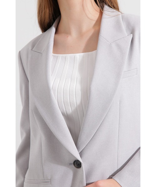 PINKY&DIANNE（ピンキーアンドダイアン）の「◆ストライプセットアップジャケット（テーラードジャケット・レディース・ベージュ/グレー・38/36）」の8枚目の写真