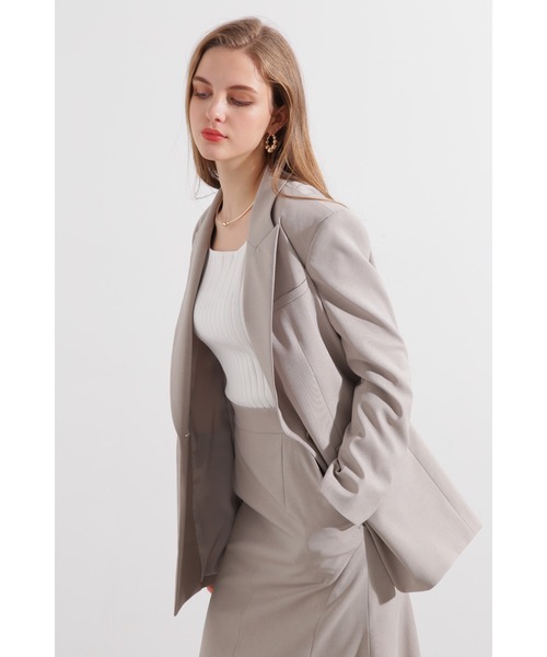 PINKY&DIANNE（ピンキーアンドダイアン）の「◆ストライプセットアップジャケット（テーラードジャケット・レディース・ベージュ/グレー・38/36）」の14枚目の写真