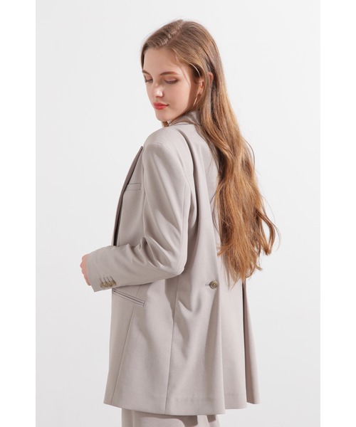 PINKY&DIANNE（ピンキーアンドダイアン）の「◆ストライプセットアップジャケット（テーラードジャケット・レディース・ベージュ/グレー・38/36）」の15枚目の写真