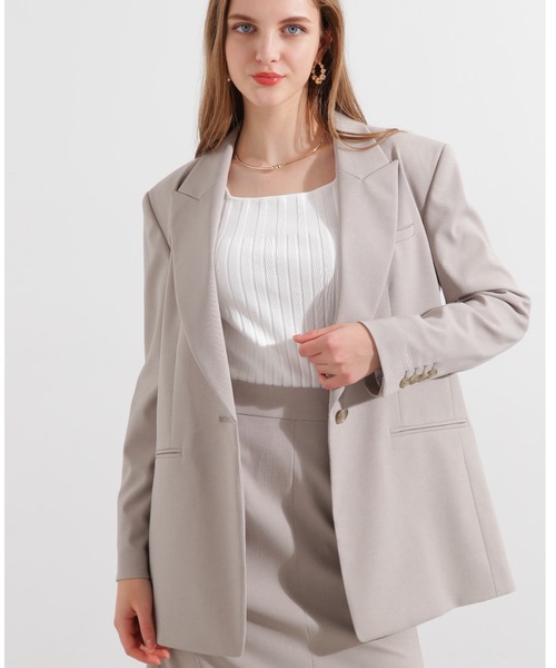 PINKY&DIANNE（ピンキーアンドダイアン）の「◆ストライプセットアップジャケット（テーラードジャケット・レディース・ベージュ/グレー・38/36）」の22枚目の写真