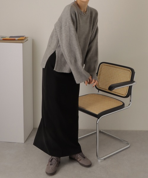 LAULEN（ローレン）の「oversize lib knit pullover /リブ切り替え オーバーサイズ ニット（ニット/セーター・レディース・アイボリー/グレー・FREE）」の8枚目の写真