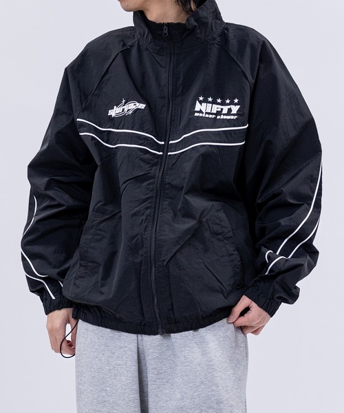 セール】【13】袖ライン ナイロン ジップアップブルゾン（ナイロン