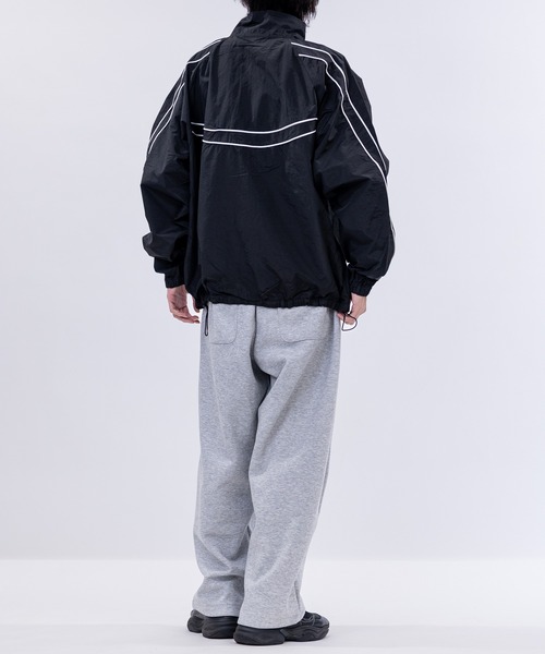 セール】【13】袖ライン ナイロン ジップアップブルゾン（ナイロン
