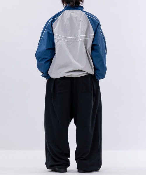 セール】【13】袖ライン ナイロン ジップアップブルゾン（ナイロン