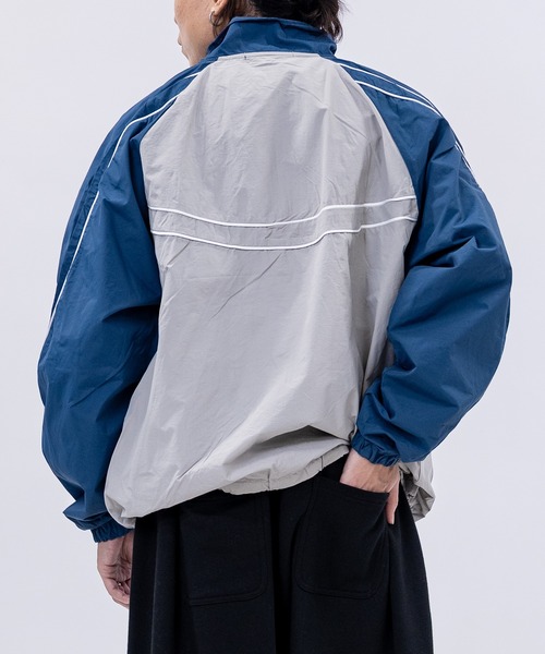 セール】【13】袖ライン ナイロン ジップアップブルゾン（ナイロン