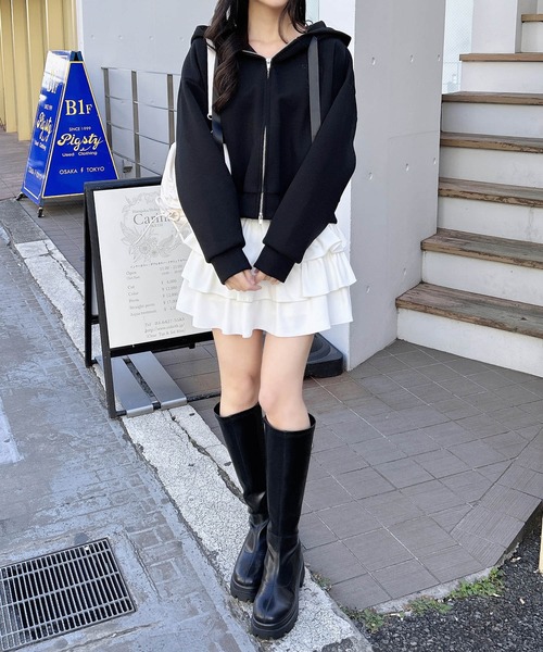 INGNI(イング)の「フリルミニスカパン/A(スカート・レディース・ブラック/オフホワイト・FREE)」の7枚目の写真