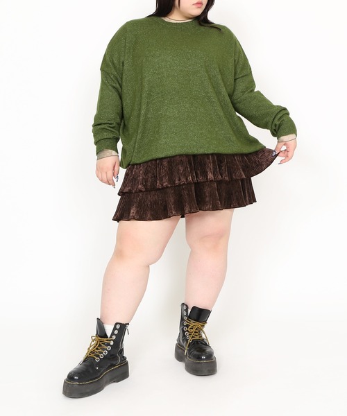 PUNYUS(プニュズ)の「ベロアプリーツティアードミニスカート(スカート・レディース・ブラック/ブラウン・1/2/4/3)」の19枚目の写真