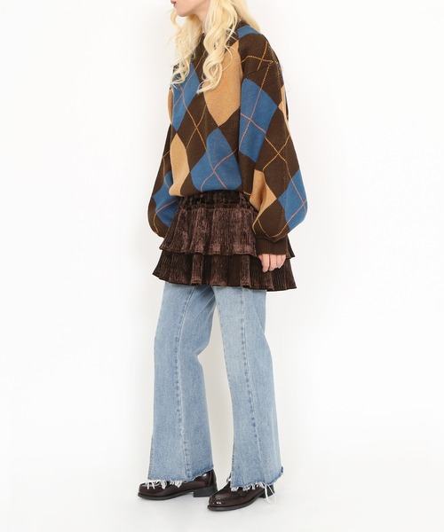 PUNYUS(プニュズ)の「ベロアプリーツティアードミニスカート(スカート・レディース・ブラック/ブラウン・1/2/4/3)」の22枚目の写真