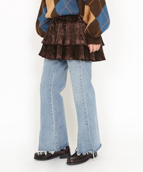 PUNYUS(プニュズ)の「ベロアプリーツティアードミニスカート(スカート・レディース・ブラック/ブラウン・1/2/4/3)」の21枚目の写真