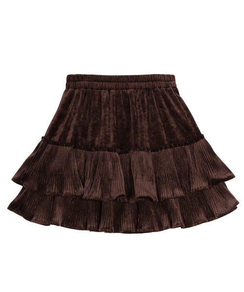 PUNYUS(プニュズ)の「ベロアプリーツティアードミニスカート(スカート・レディース・ブラック/ブラウン・1/2/4/3)」の20枚目の写真