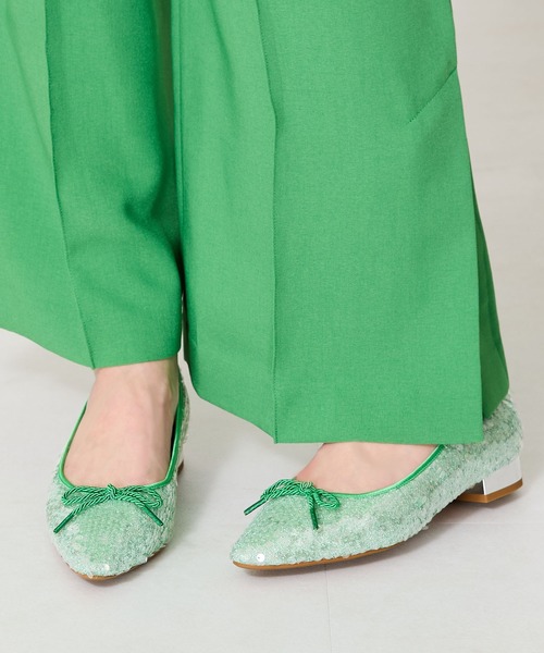 ORiental TRaffic（オリエンタルトラフィック）の「スパンコールバレエシューズ/51109（バレエシューズ・レディース・イエロー/シルバー/グリーン・42/41/40/39/38/37/36/35/34）」の15枚目の写真