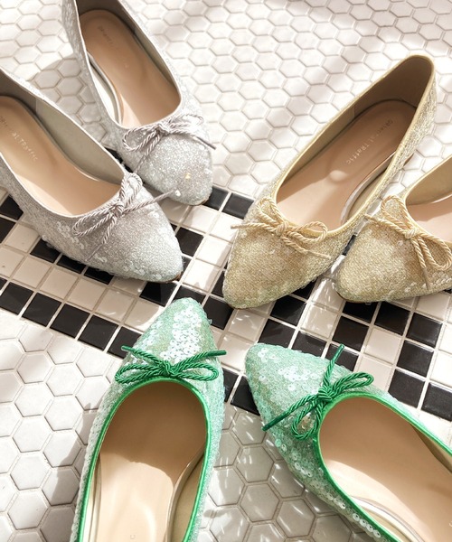 ORiental TRaffic（オリエンタルトラフィック）の「スパンコールバレエシューズ/51109（バレエシューズ・レディース・イエロー/シルバー/グリーン・42/41/40/39/38/37/36/35/34）」の22枚目の写真