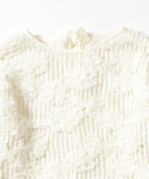 Ray BEAMS（レイビームス）の「メッシュ テープ シシュウ トップス（Tシャツ/カットソー・レディース・ホワイト系その他6/ブラック・ONE SIZE）」の12枚目の写真