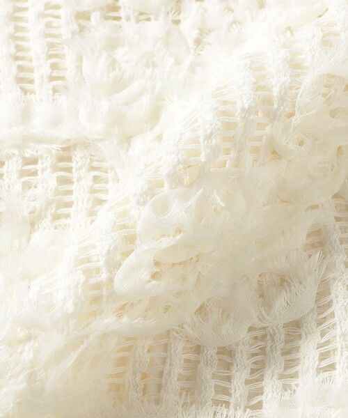 Ray BEAMS（レイビームス）の「メッシュ テープ シシュウ トップス（Tシャツ/カットソー・レディース・ホワイト系その他6/ブラック・ONE SIZE）」の15枚目の写真