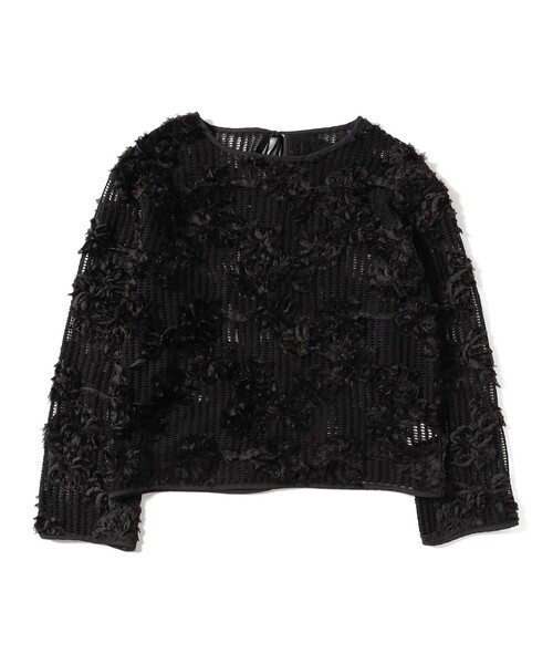 Ray BEAMS（レイビームス）の「メッシュ テープ シシュウ トップス（Tシャツ/カットソー・レディース・ホワイト系その他6/ブラック・ONE SIZE）」の16枚目の写真