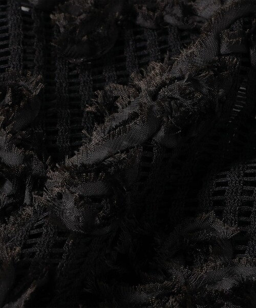 Ray BEAMS（レイビームス）の「メッシュ テープ シシュウ トップス（Tシャツ/カットソー・レディース・ホワイト系その他6/ブラック・ONE SIZE）」の18枚目の写真