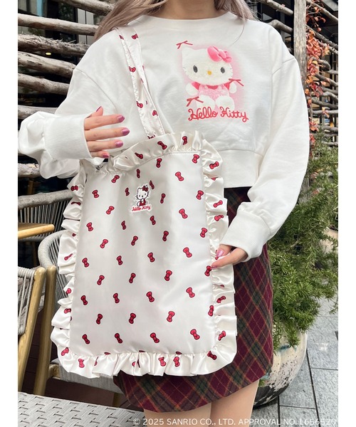 sanrio（サンリオ）の「【HELLO KITTY】リボン柄トートバッグ（トートバッグ・レディース・ホワイト/ピンク・FREE）」の19枚目の写真