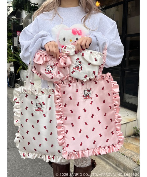 HELLO KITTY リボン付きトートバッグ HELLO KITTY】リボン柄トートバッグ｜トートバッグ｜バッグ